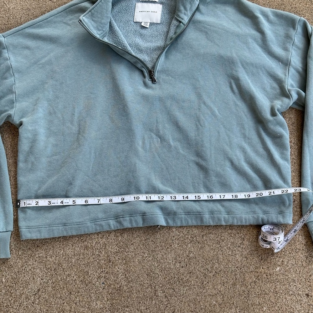 American Eagle Outfitters Blue Green Zip Up Sweater - Picture 4 of 7